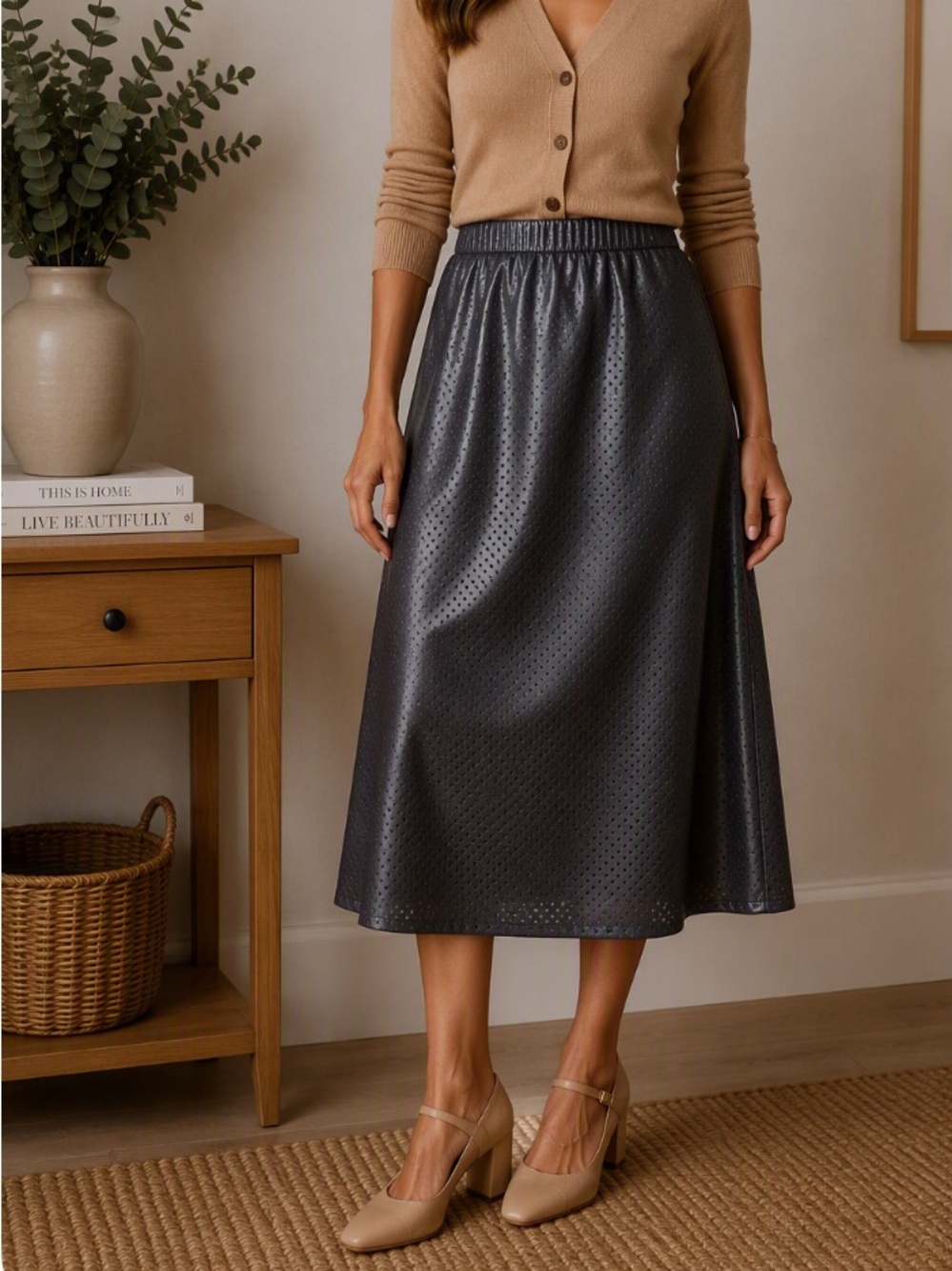 Faux Leather Maxi skirt